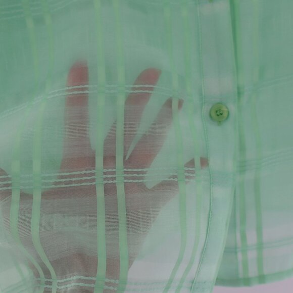 Petal Dew Sheer Plaid Shirt Women Green Coquette Twee Retro Vintage-Inspired NWT - Picture 6 of 9